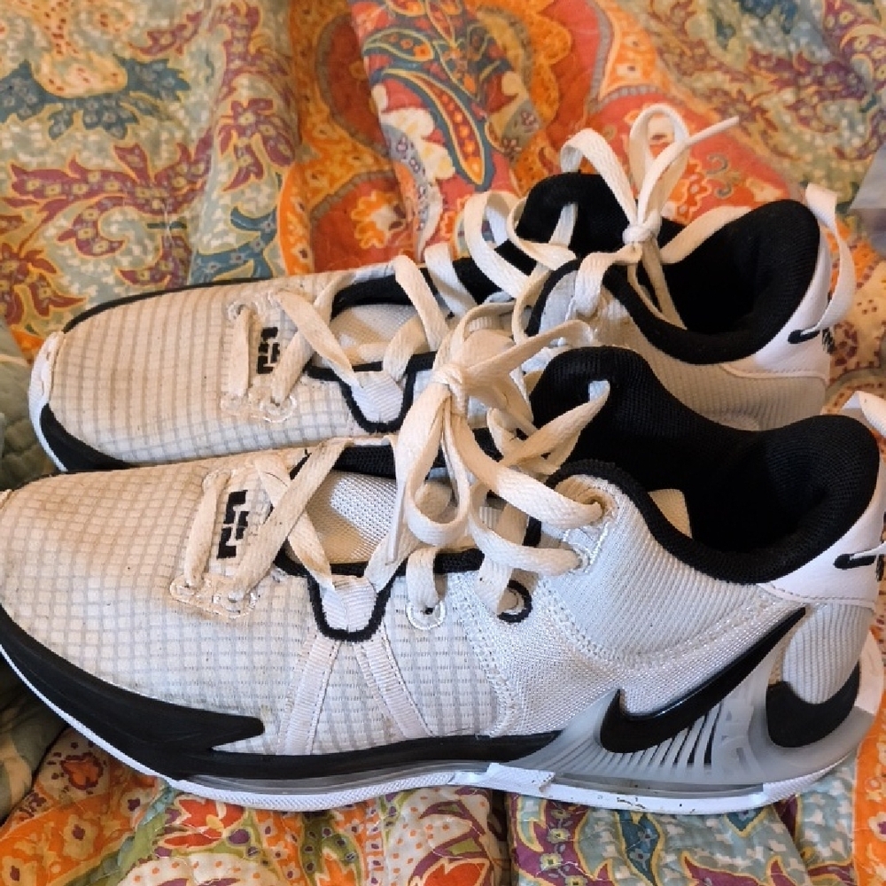 Nike White and Black Sneakers. Used but in good condition.